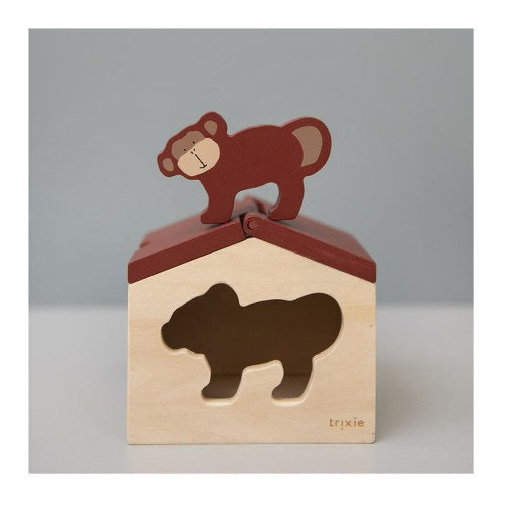 Drewniany domek z klockami Małpka Trixie – 13 × 14 × 10 cm – zdjęcie 2