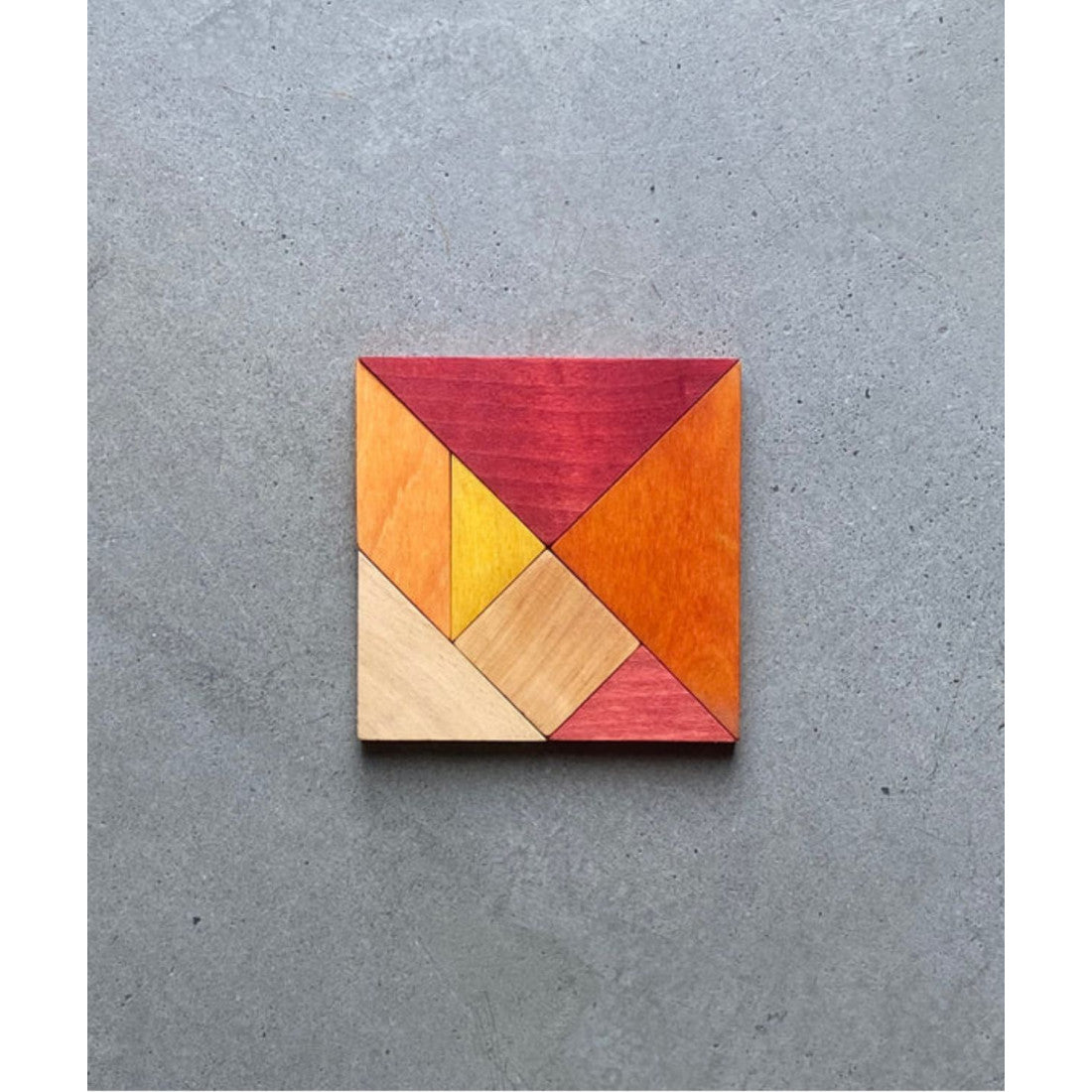 Drewniany tangram w woreczku Wooden Story – barwa ciepła – zdjęcie 2