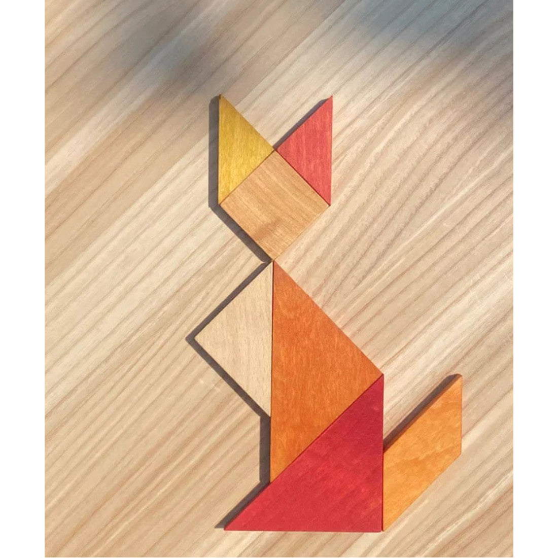 Drewniany tangram w woreczku Wooden Story – barwa ciepła – zdjęcie 5