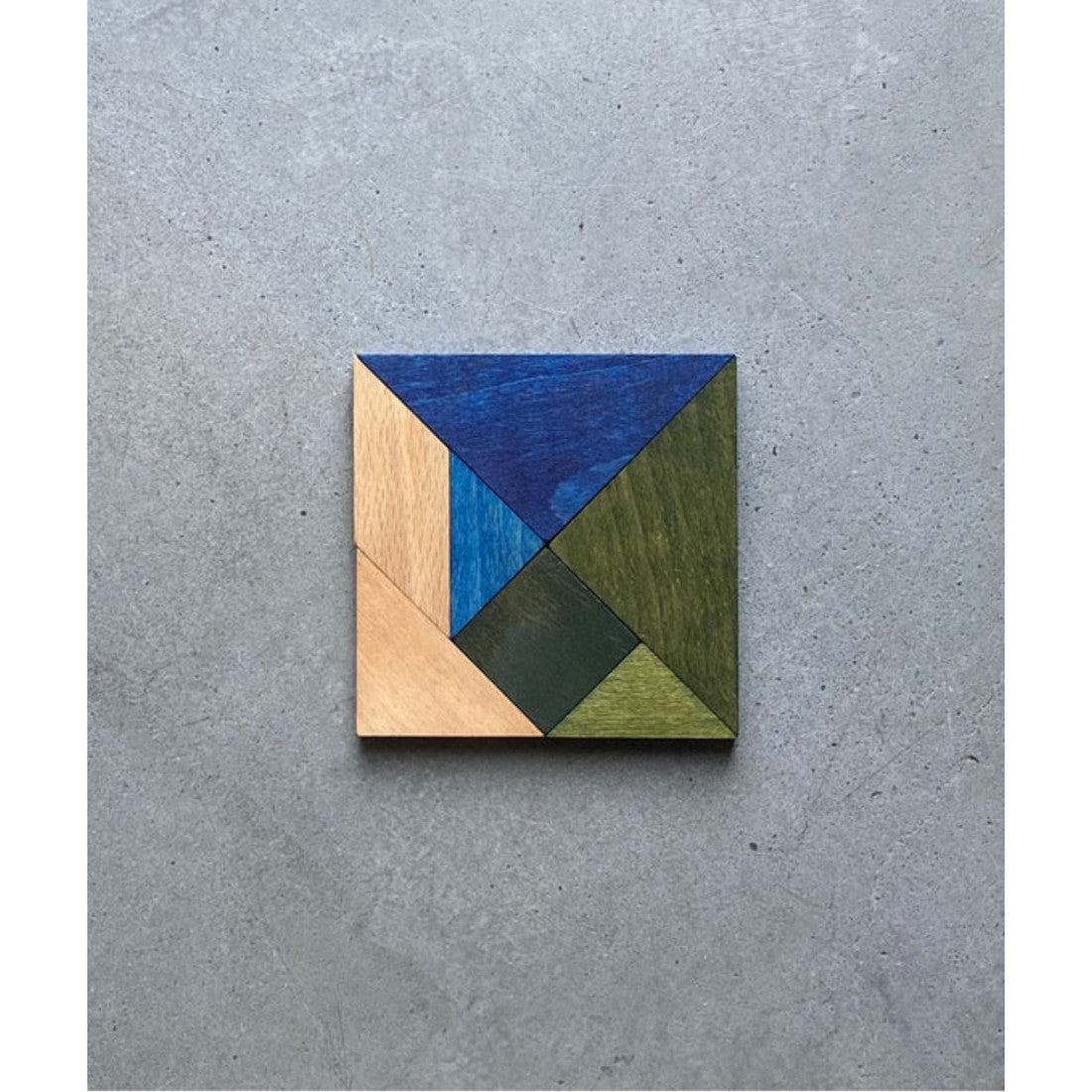 Drewniany tangram w woreczku Wooden Story – barwa zimna – zdjęcie 2