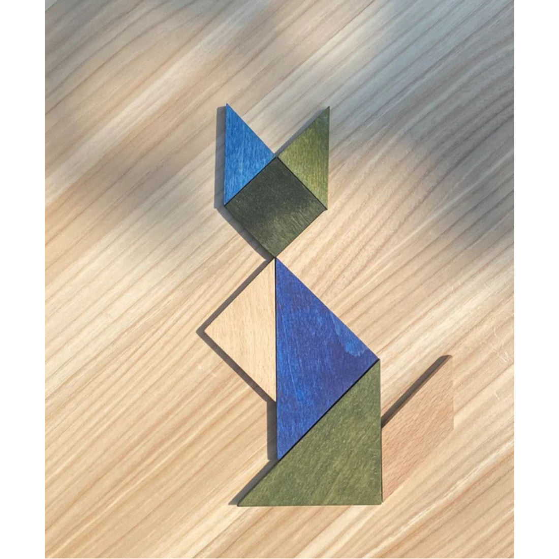 Drewniany tangram w woreczku Wooden Story – barwa zimna – zdjęcie 3