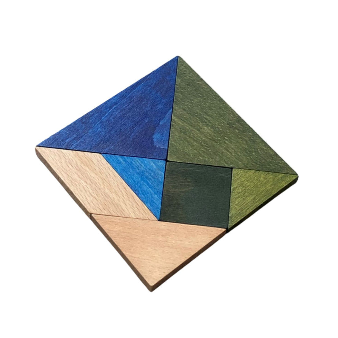Drewniany tangram w woreczku Wooden Story – barwa zimna