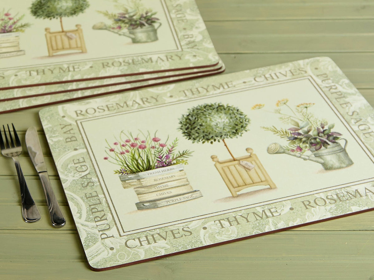 Podkładki korkowe Wiosenny Ogród Kitchen Craft – duże, pod talerze, 4 szt. – aranżacja