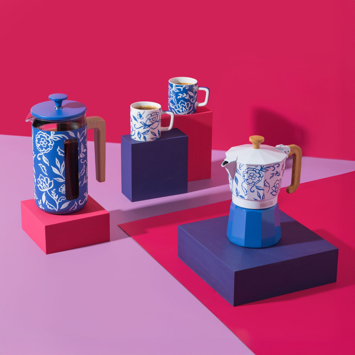 Zaparzacz do kawy French Press Pisa La Cafetière – Blu Fiorato, 8 filiżanek – aranżacja
