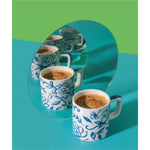 Filiżanka do espresso Blu Fiorato La Cafetière – biało-niebieska 120 ml – zdjęcie 3