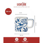 Filiżanka do espresso Blu Fiorato La Cafetière – biało-niebieska 120 ml – zdjęcie 5