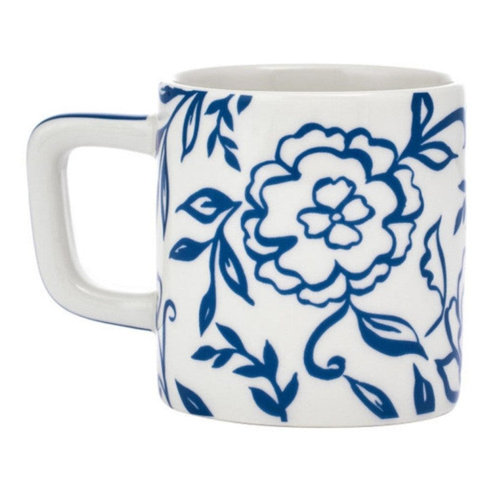 Filiżanka do espresso Blu Fiorato La Cafetière – biało-niebieska 120 ml