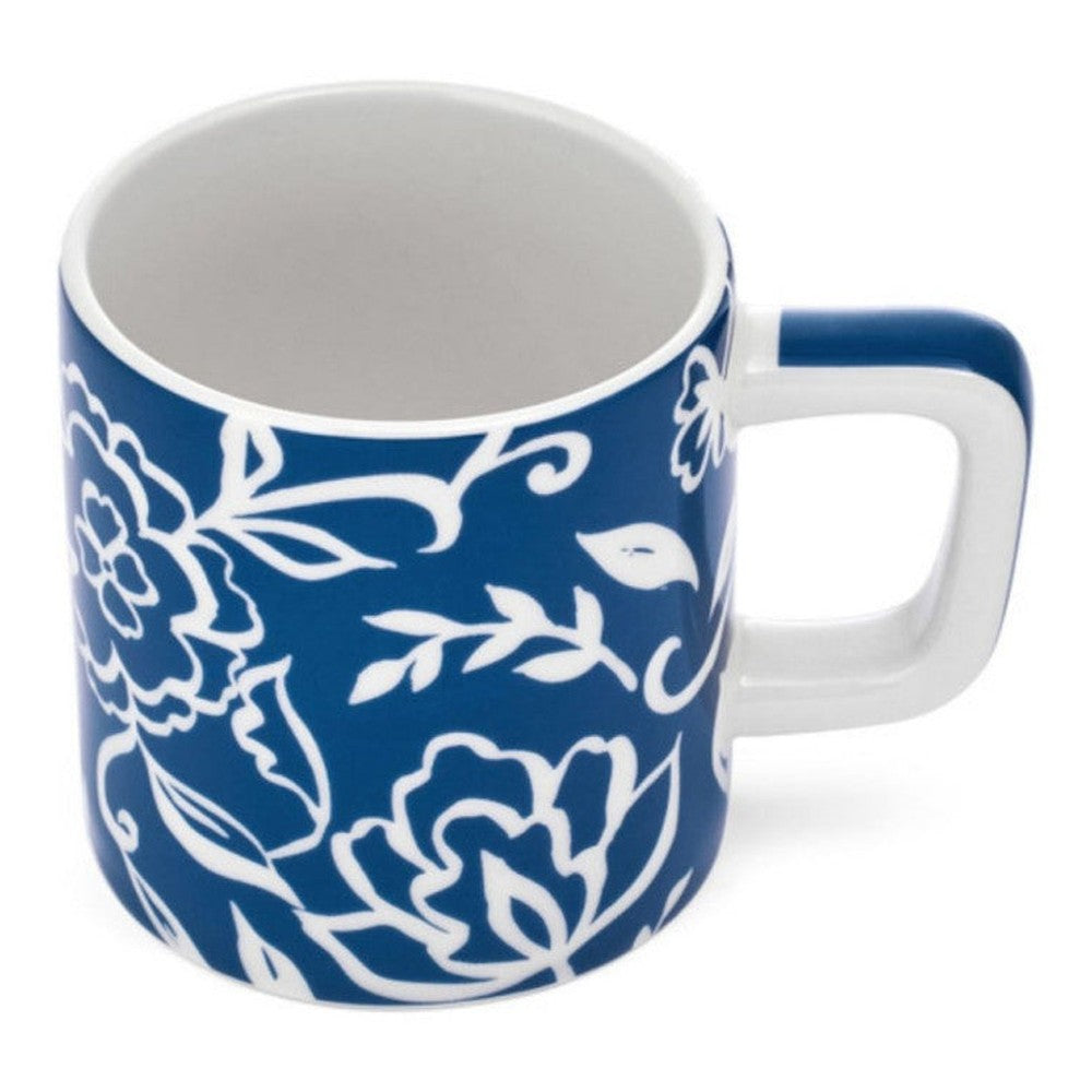 Filiżanka do espresso Blu Fiorato La Cafetière – niebieska w kwiaty 120 ml – zdjęcie 2
