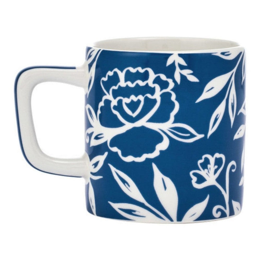 Filiżanka do espresso Blu Fiorato La Cafetière – niebieska w kwiaty 120 ml