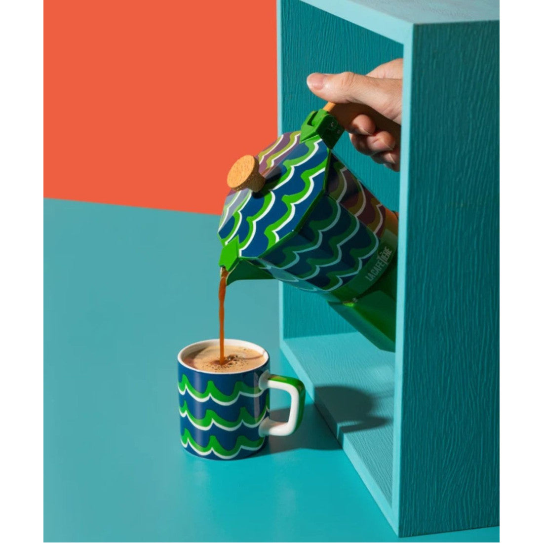 Filiżanka do espresso Cyan Tides La Cafetière – niebieska 120 ml – zdjęcie 3