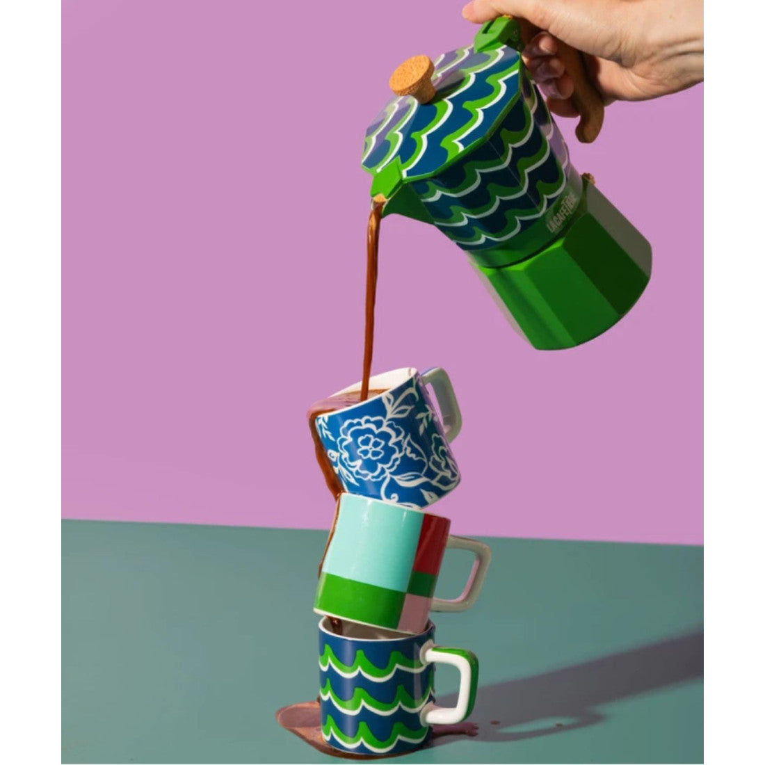 Filiżanka do espresso Cyan Tides La Cafetière – niebieska 120 ml – zdjęcie 5