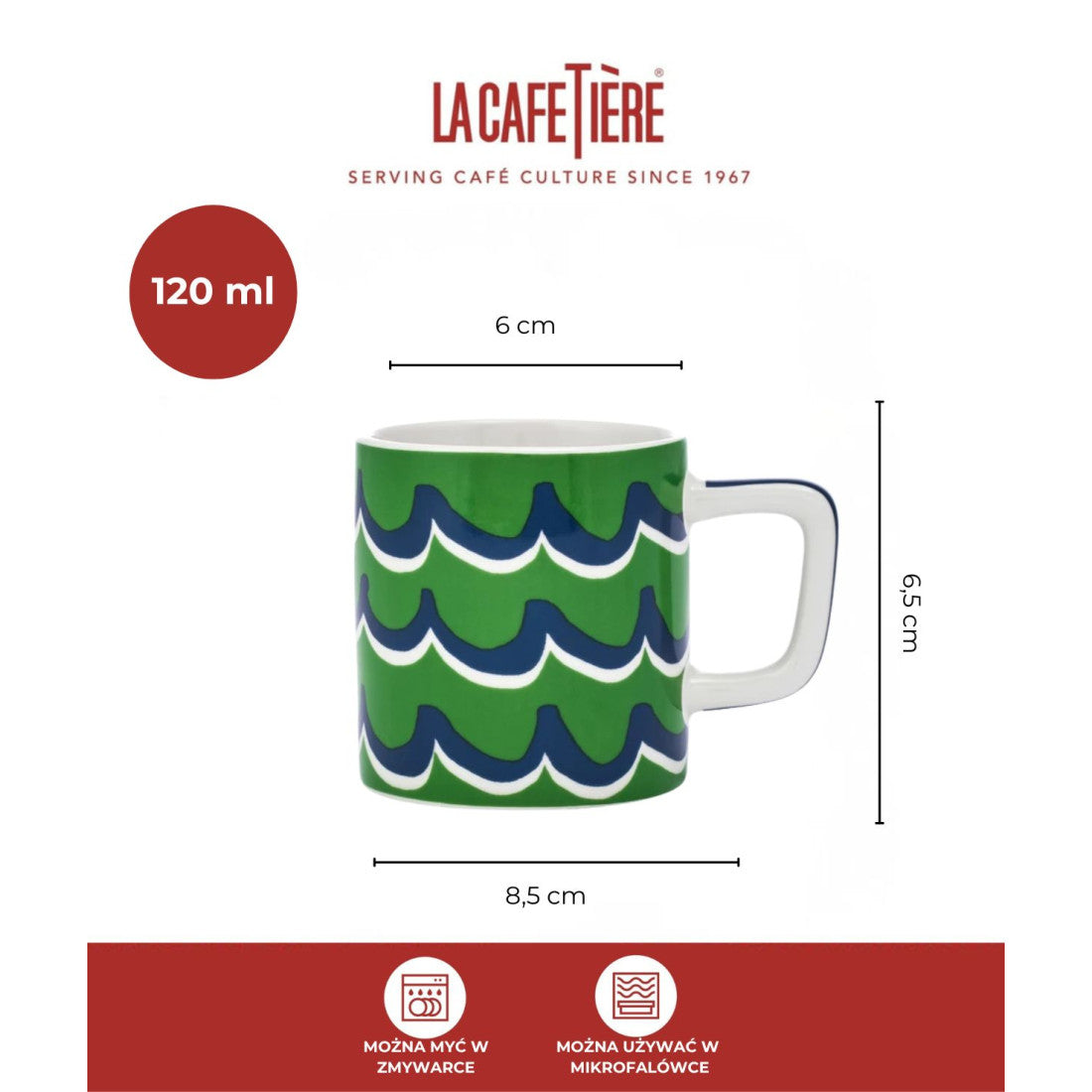 Filiżanka do espresso Cyan Tides La Cafetière – zielona 120 ml – zdjęcie 6