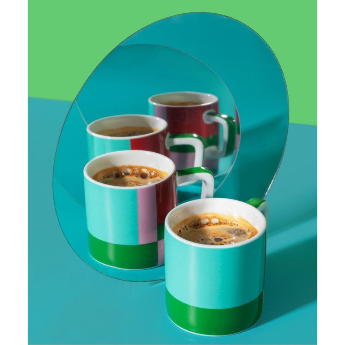 Filiżanka do espresso Green Utopian Lines La Cafetière – geometryczny wzór 120 ml – zdjęcie 3
