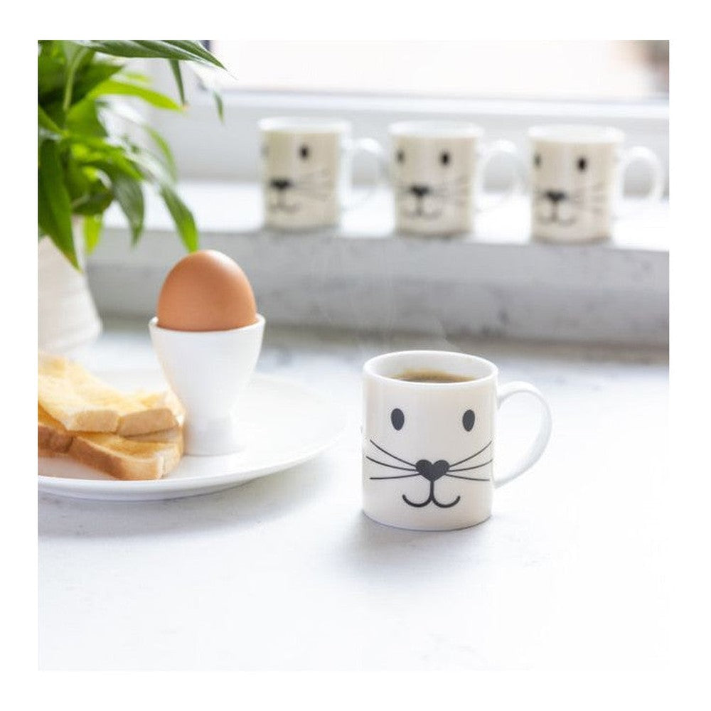 Filiżanka do espresso z kocią buźką Kitchen Craft – biała 80 ml – zdjęcie 5