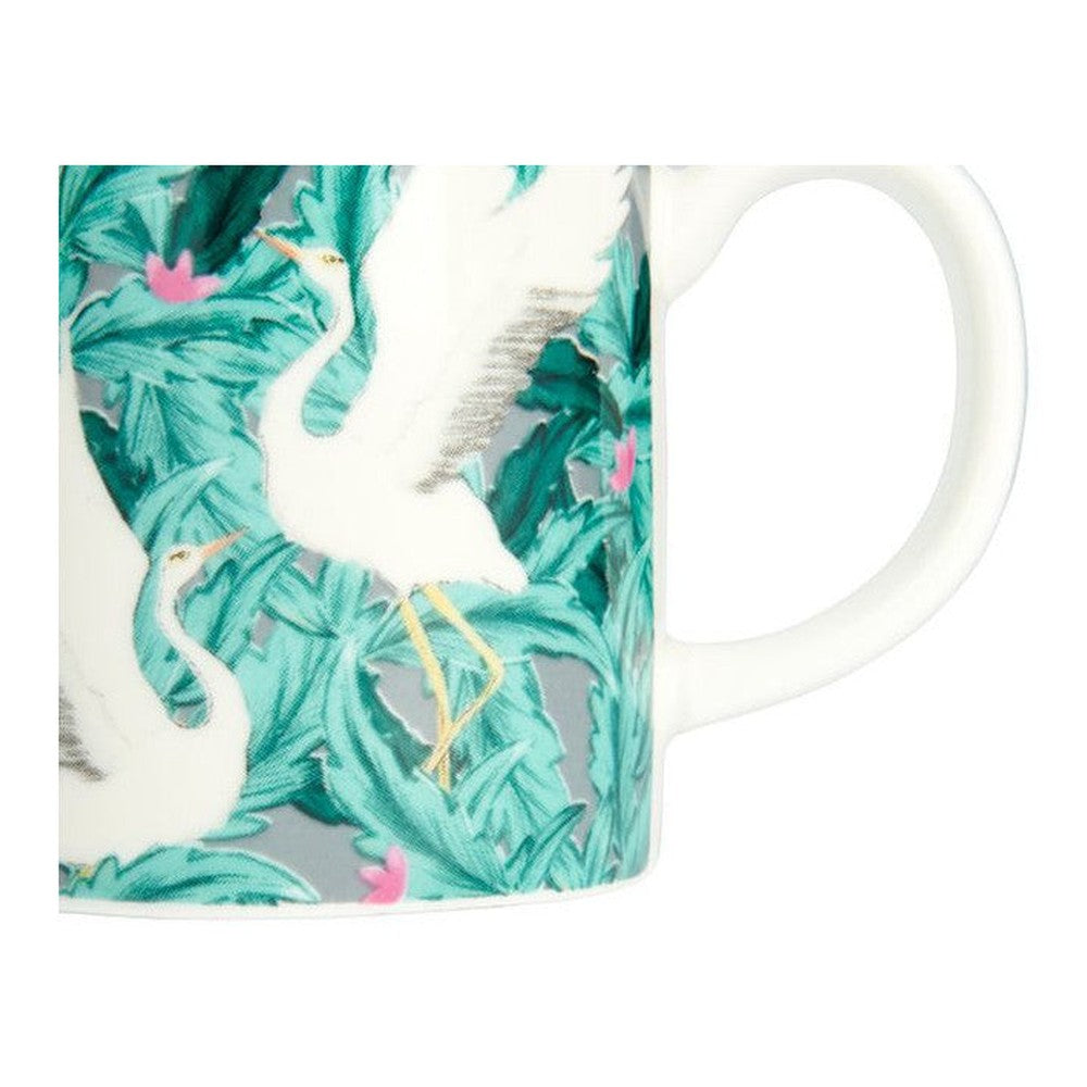 Filiżanka do espresso z żurawiami Kitchen Craft – zielona 80 ml – zdjęcie 2