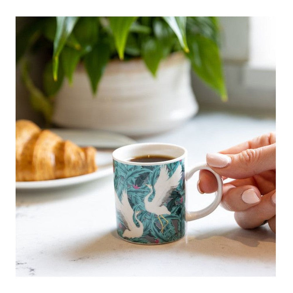 Filiżanka do espresso z żurawiami Kitchen Craft – zielona 80 ml – zdjęcie 3