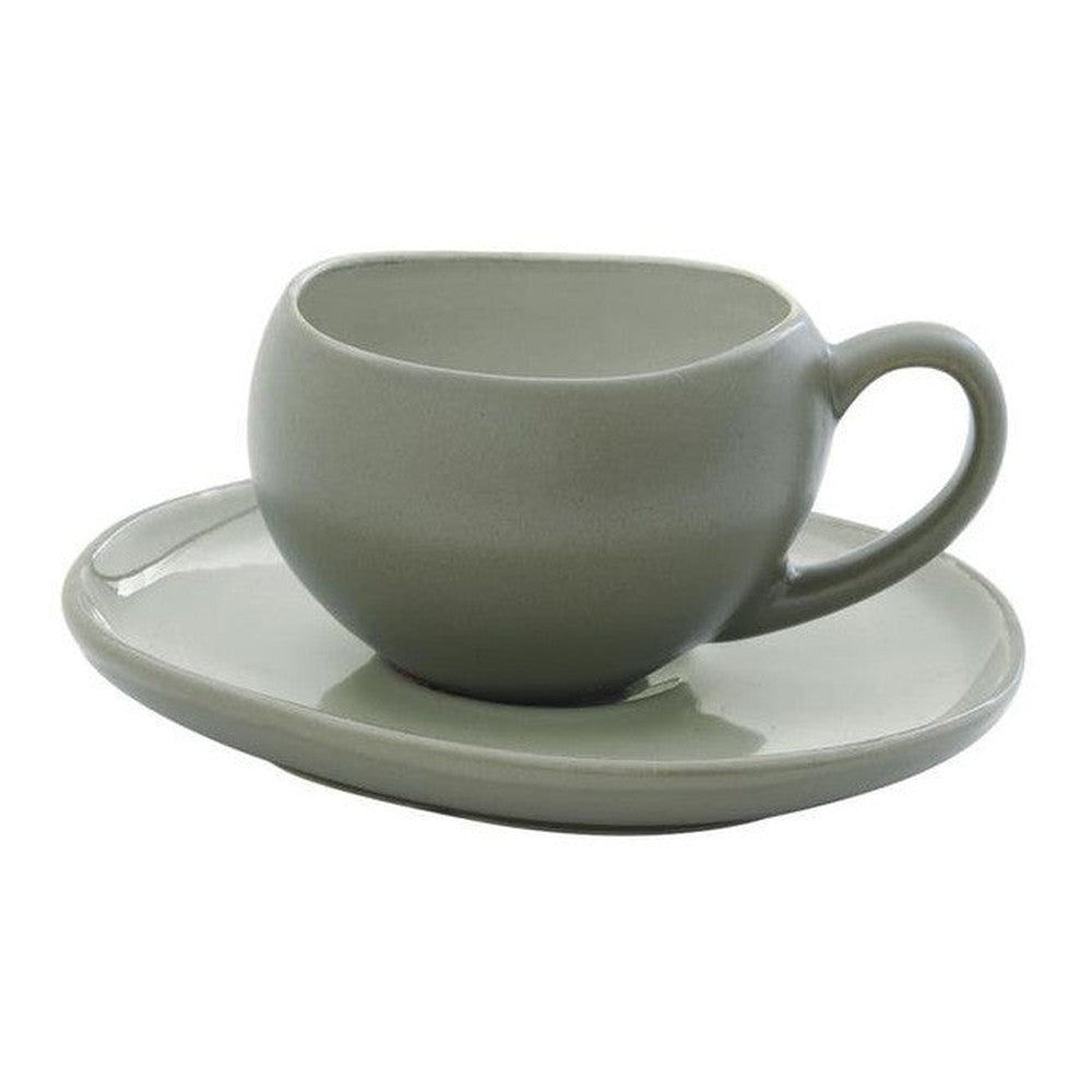 Filiżanka do espresso ze spodkiem Tazza Easy Life – Organiczna Zieleń, 90 ml