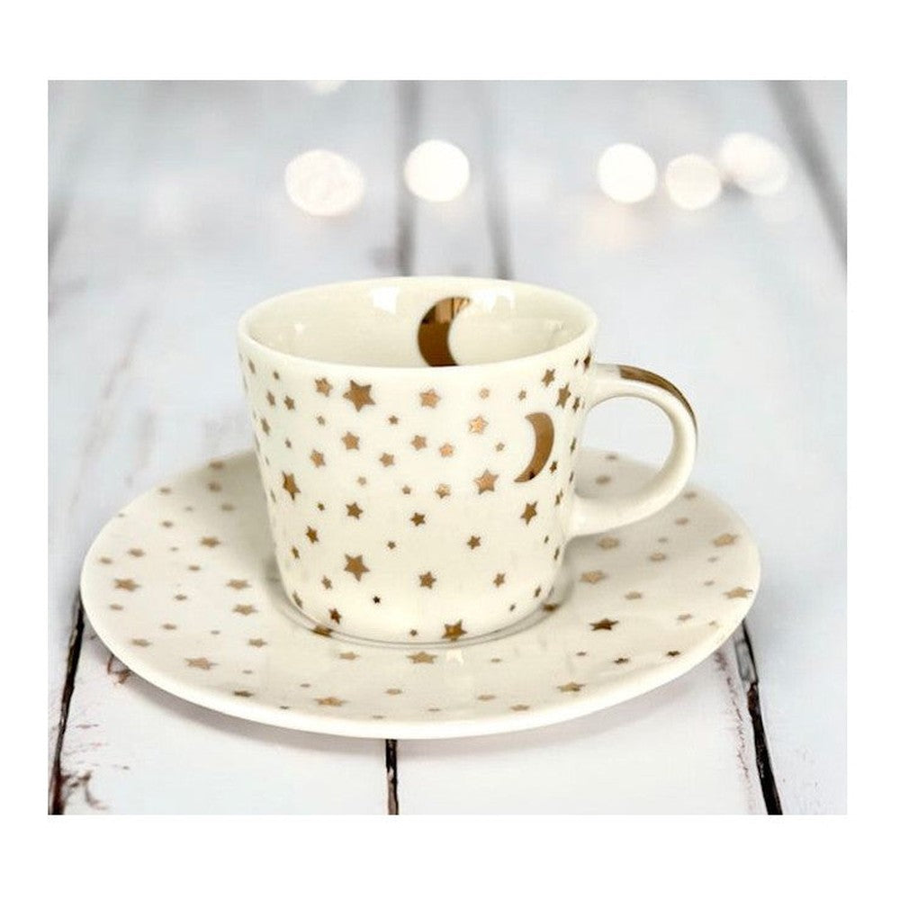Filiżanka porcelanowa do espresso ze spodkiem Księżyc, gwiazdki PPD – 100 ml – zdjęcie 2
