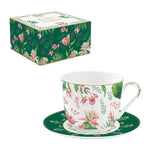 Filiżanka porcelanowa ze spodkiem Ogród Botaniczny Easy Life 370 ml