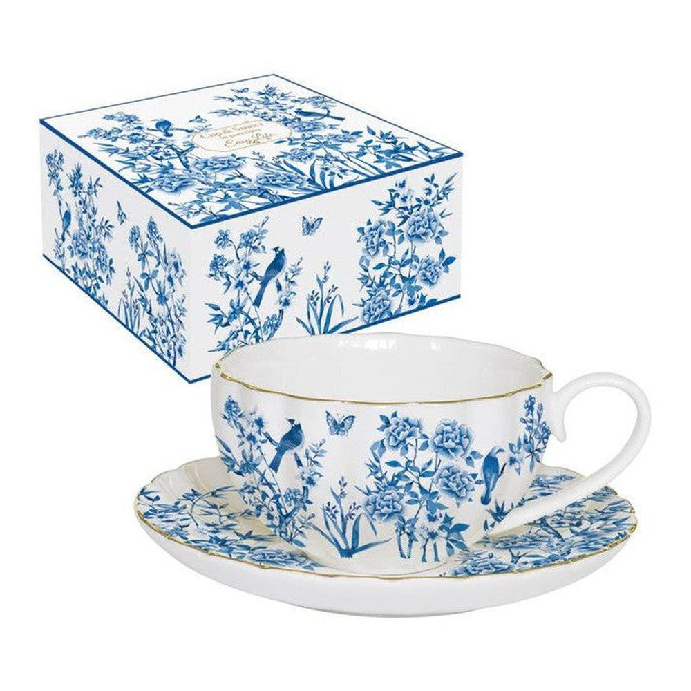 Filiżanka porcelanowa ze spodkiem Rajski Ogród Easy Life 200 ml