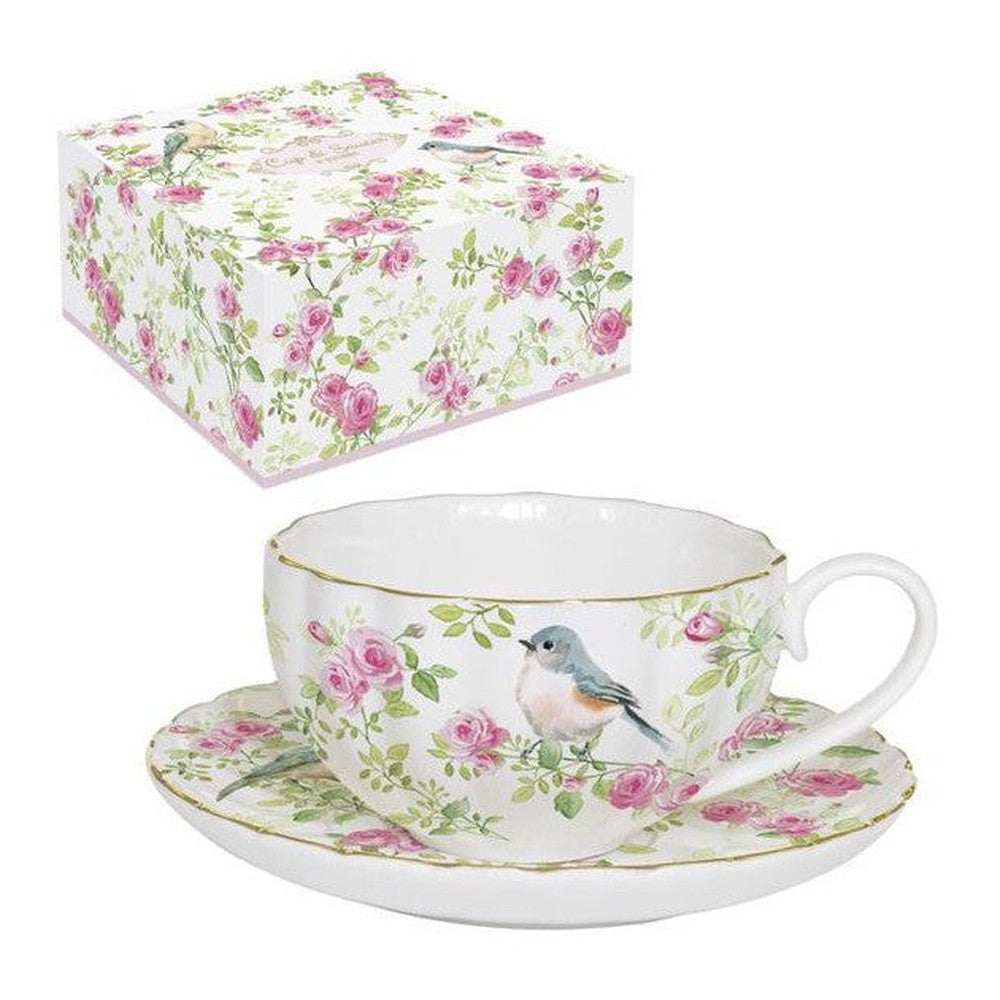 Filiżanka porcelanowa ze spodkiem Wiosna Easy Life 200 ml