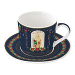 Filiżanka śniadaniowa porcelanowa ze spodkiem Świąteczna scenka Easy Life 380 ml