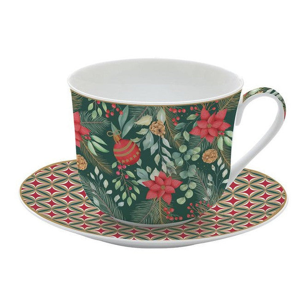 Filiżanka ze spodkiem Atmosphere / Christmas Joy Easy Life – Świąteczna Radość, 400 ml