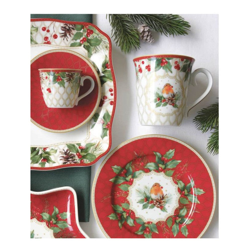 Filiżanka ze spodkiem Christmas Berries Easy Life – Rudzik, 400 ml – zdjęcie 2