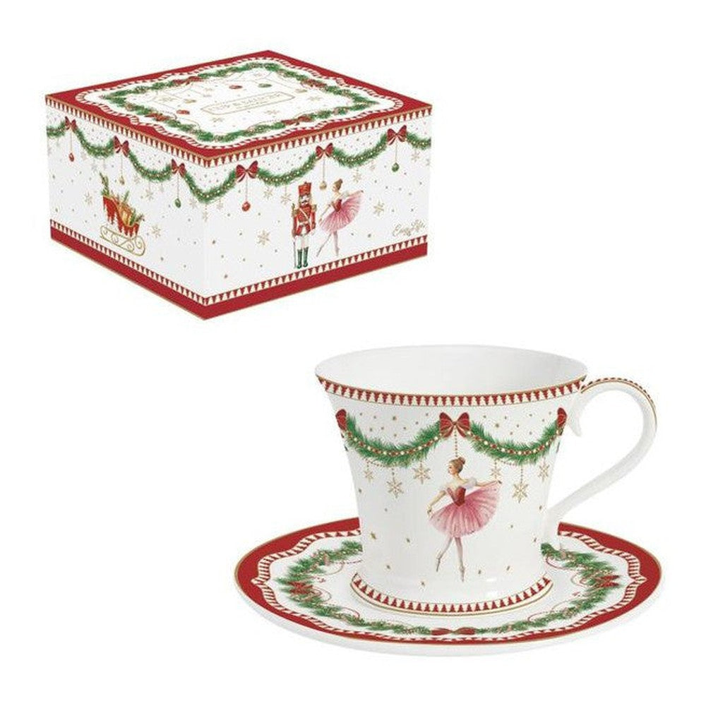 Filiżanka ze spodkiem Magie de Noel Easy Life – Magia Świąt, 200 ml