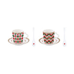 Filiżanki do espresso Świąteczny twist Easy Life – 2 szt. z łyżeczkami, 100 ml