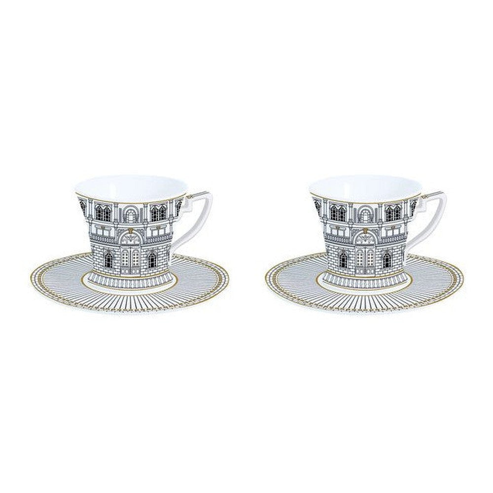 Filiżanki do espresso ze spodkami Palazzo Easy Life – 2 szt., 80 ml