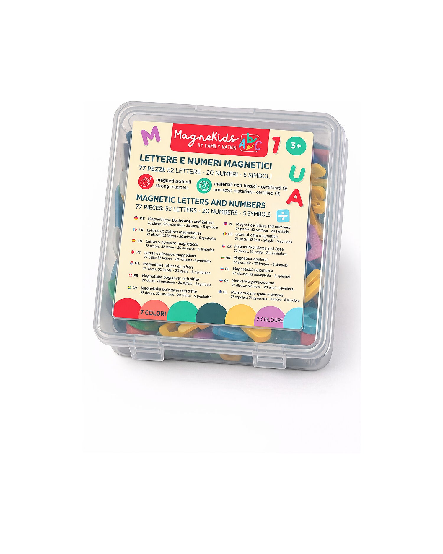 Family Nation MagneKids magnetyczne litery i cyfry 77 el. – Pastel