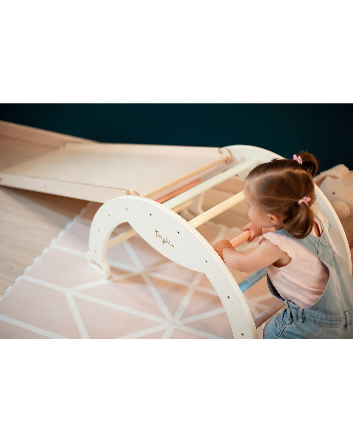 Family Nation zjeżdżalnia/rampa Montessori 2w1, drewno brzozowe