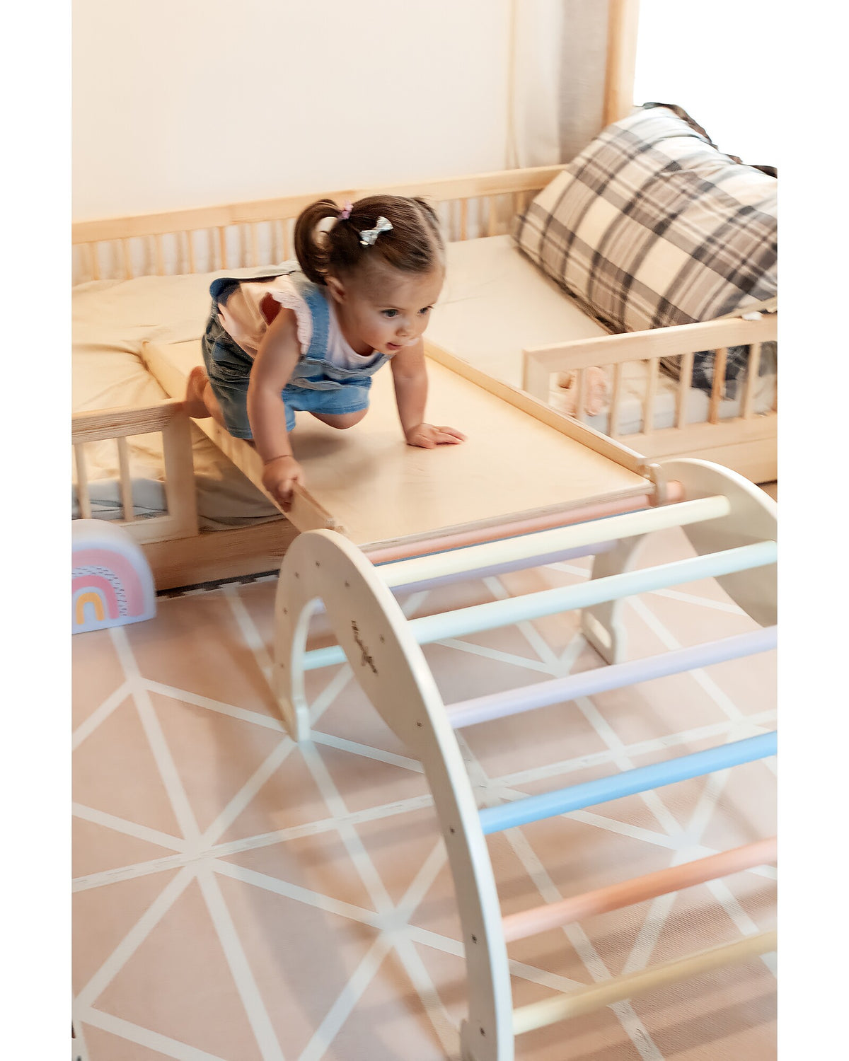 Family Nation zjeżdżalnia/rampa Montessori 2w1, drewno brzozowe