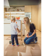 Family Nation wieża edukacyjna Montessori 3w1 z dwustronną tablicą magnetyczną – Natural