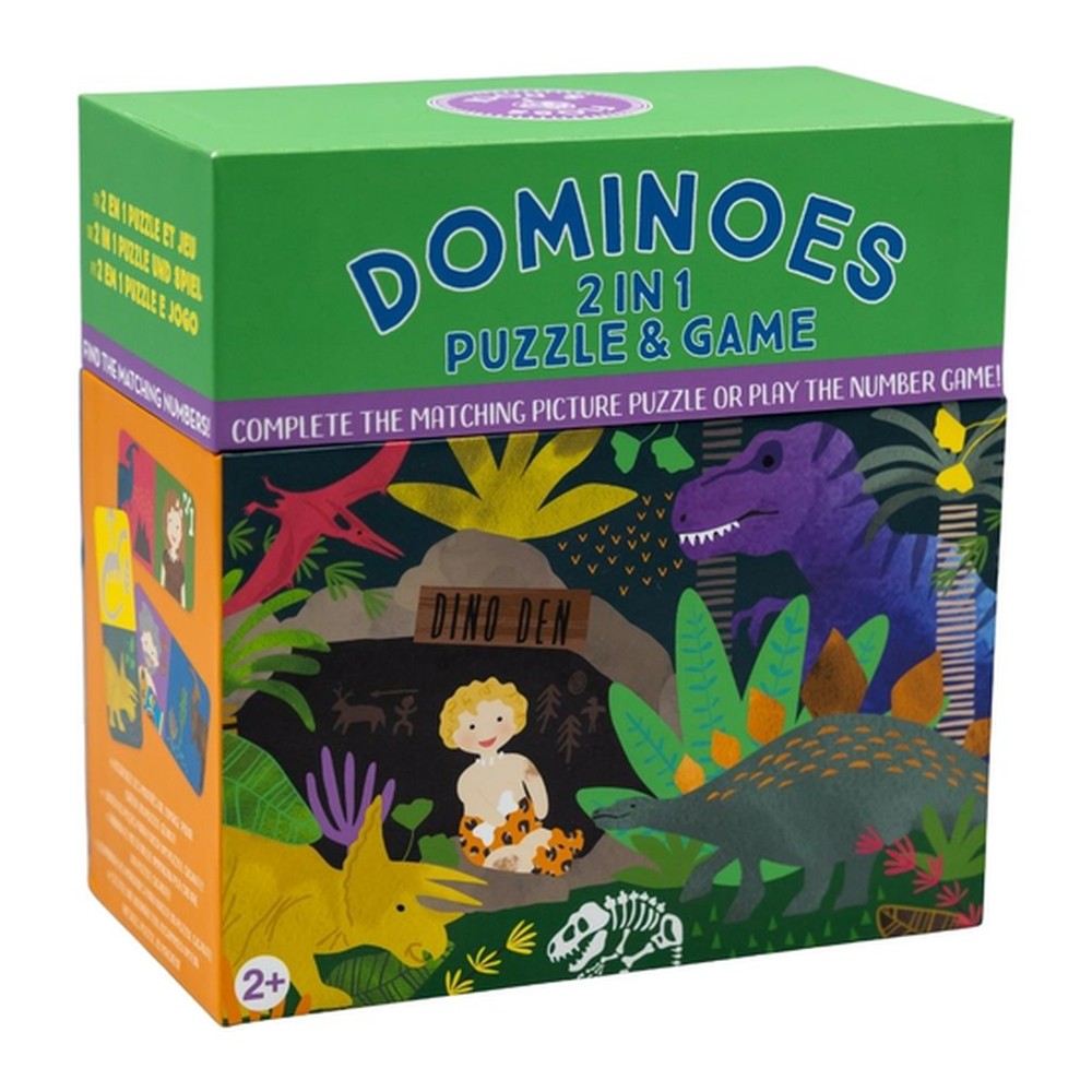 Gra Domino 2 w 1 Dinozaury Floss & Rock – 28 kart