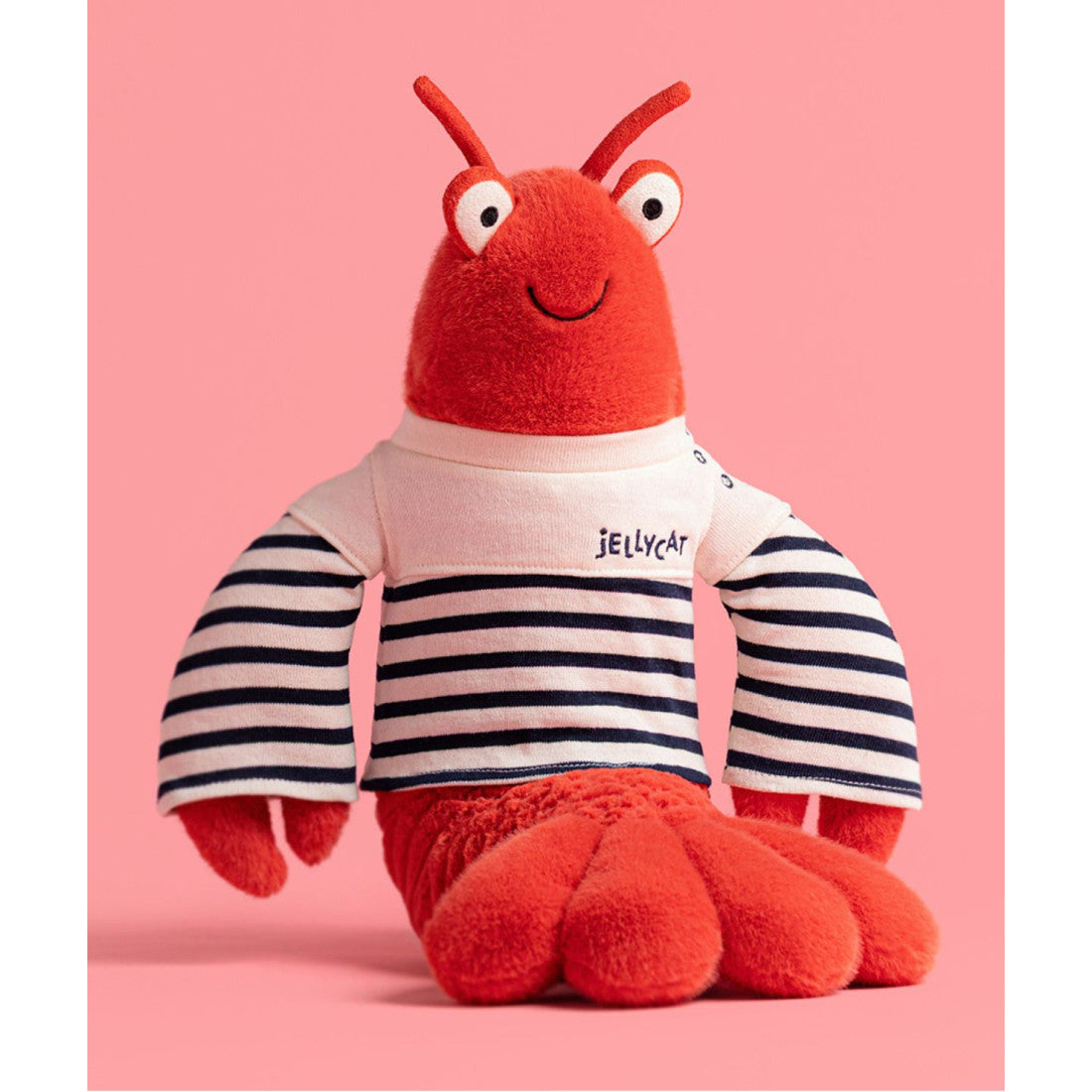 Maskotka Jellycat – Homar Larry Marynarz 28 cm, homar na różowym tle