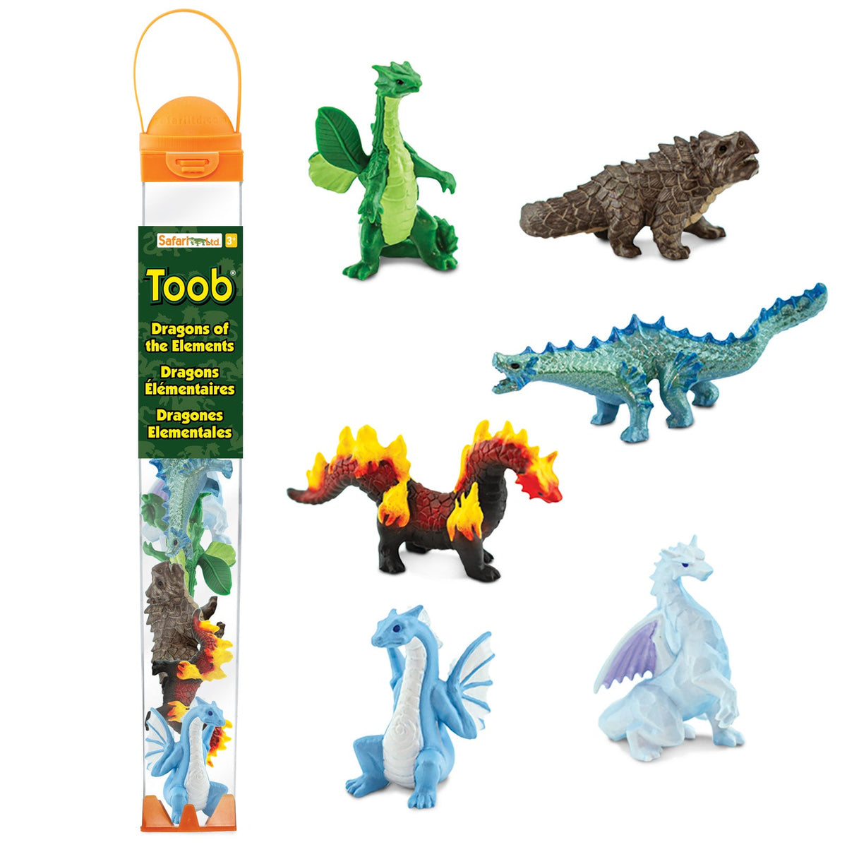 Figurki w tubie Safari Ltd – Smoki żywiołów, 6 szt.