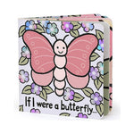 Książeczka Jellycat „If I Were a Butterfly” (wydanie angielskie) – książeczka postawiona pionowo, okładka z różowym motylem