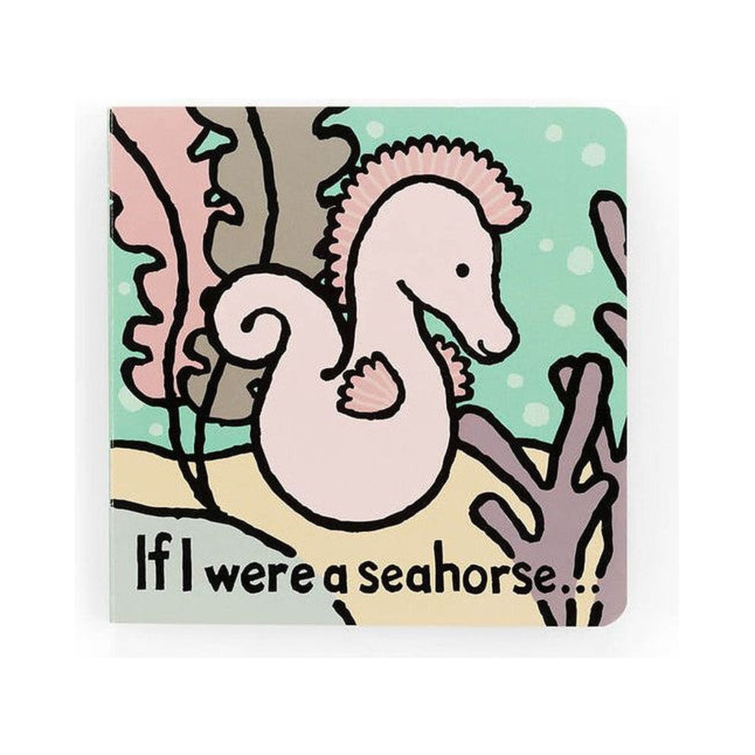 Książeczka Jellycat „If I Were a Seahorse” (wydanie angielskie) – okładka z różowym konikiem morskim
