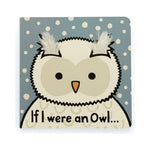Książeczka Jellycat „If I Were an Owl” (wydanie angielskie) – okładka z białą sową z puszystymi uszkami