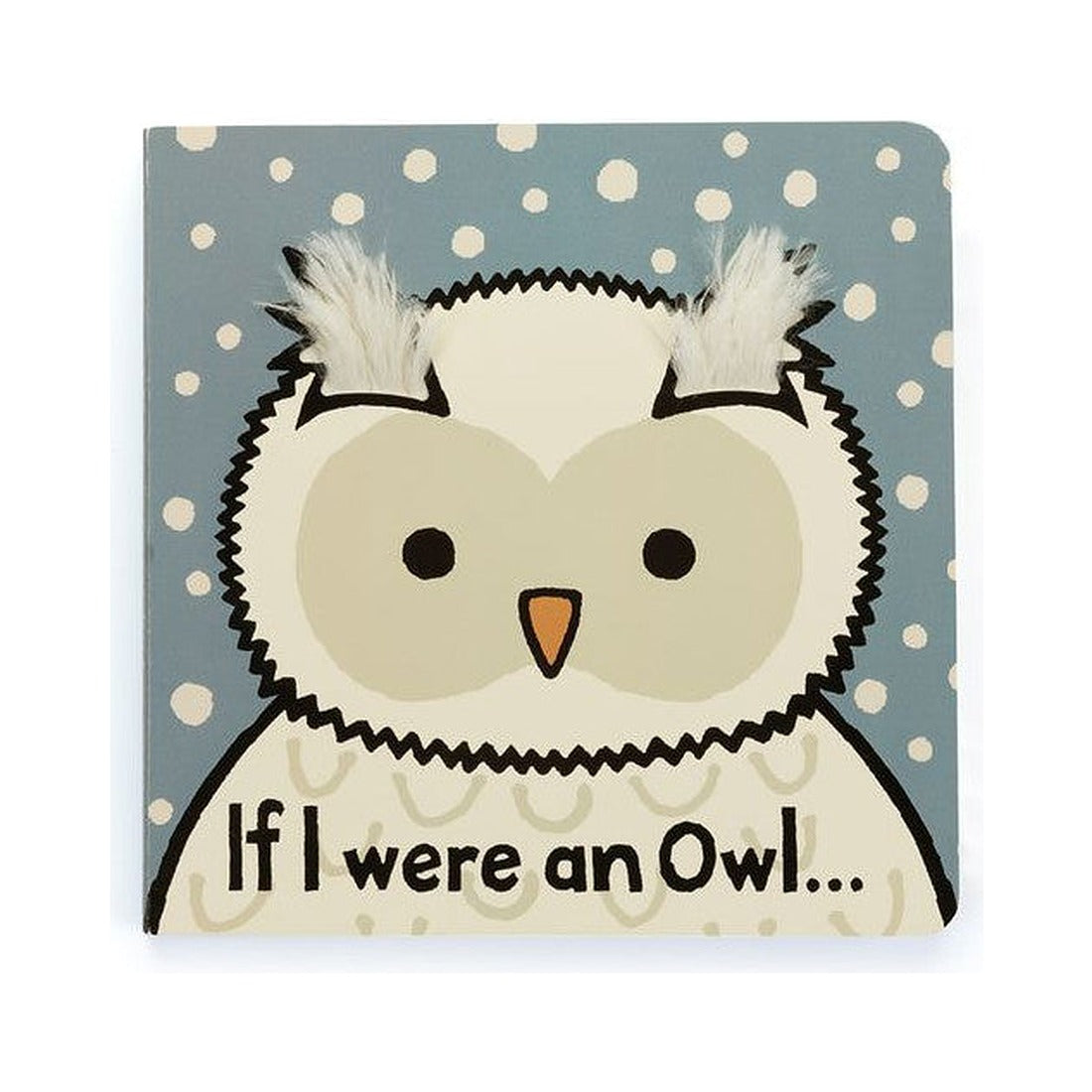 Książeczka Jellycat „If I Were an Owl” (wydanie angielskie) – okładka z białą sową z puszystymi uszkami