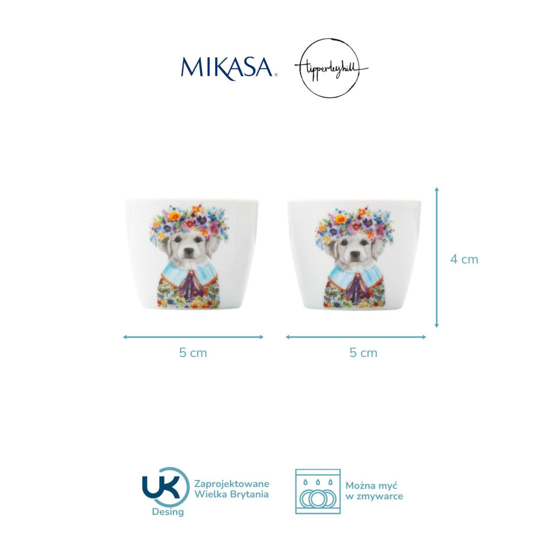 Kieliszki do jajek Szczeniak Tipperleyhill Mikasa – porcelanowe, 2 szt. – zdjęcie 8