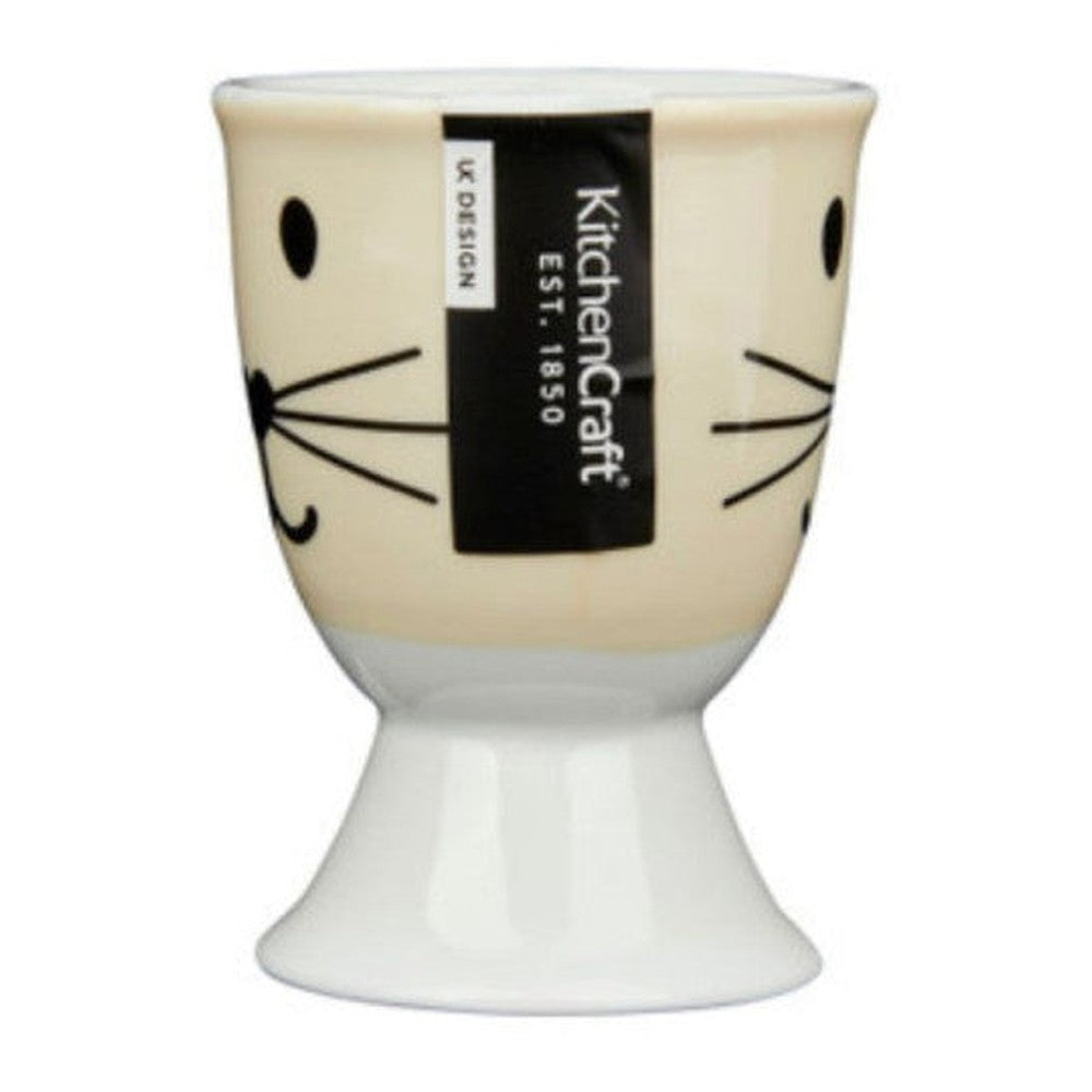 Kieliszki na jajko z kocią buźką Kitchen Craft – białe, zestaw 4 szt. – zdjęcie 2