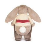 Maskotka Jellycat – Króliczek Beżowy na Nartach 20 cm, widok z tyłu