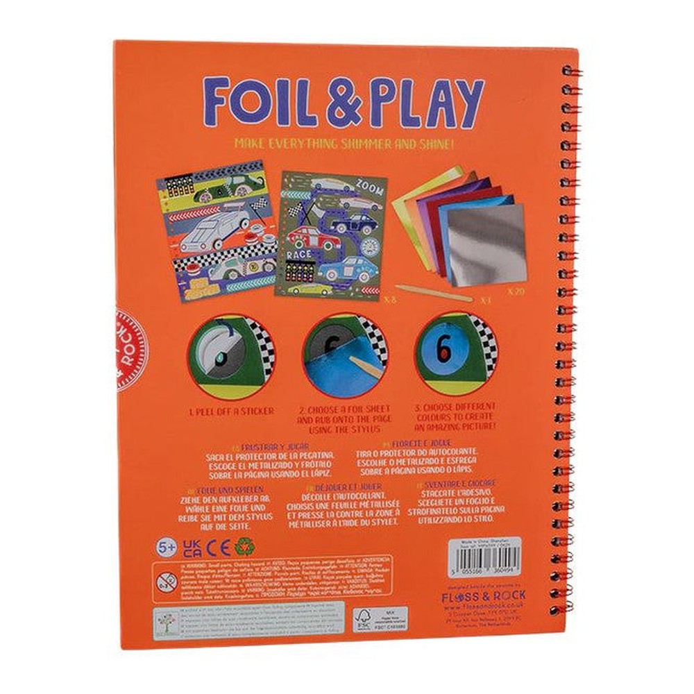 Książeczka z błyszczącymi foliami Samochody Floss & Rock – 30 arkuszy folii – zdjęcie 2