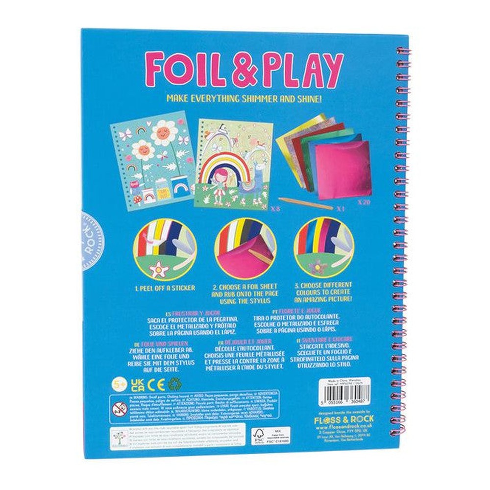 Książeczka z błyszczącymi foliami Tęczowe Wróżki Floss & Rock – 30 arkuszy folii – zdjęcie 2