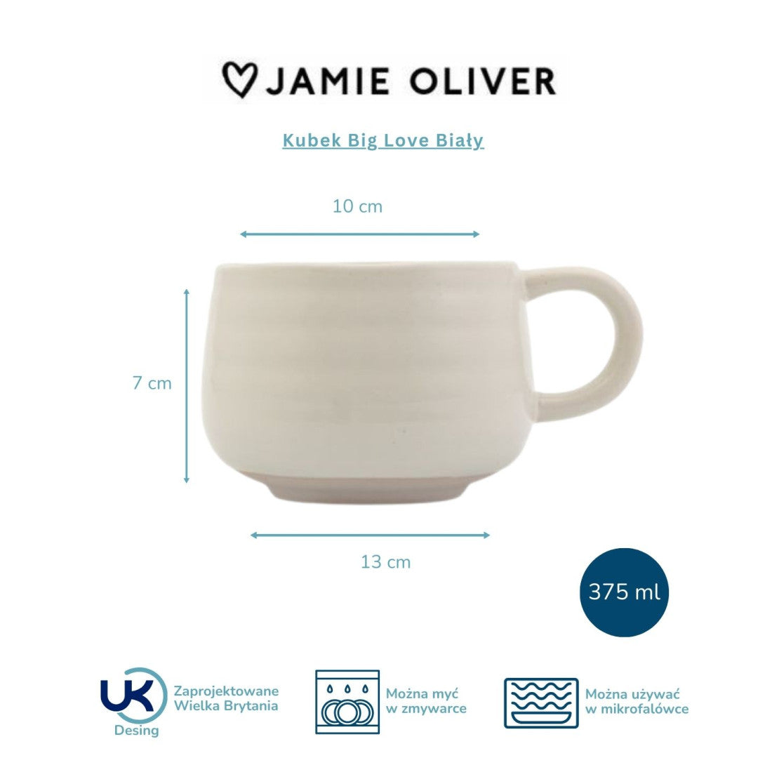 Kubek Big Love Jamie Oliver – biały, 375 ml – zdjęcie 6