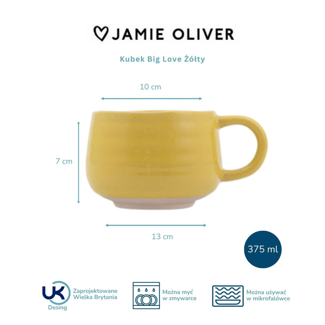 Kubek Big Love Jamie Oliver – żółty, 375 ml – zdjęcie 6