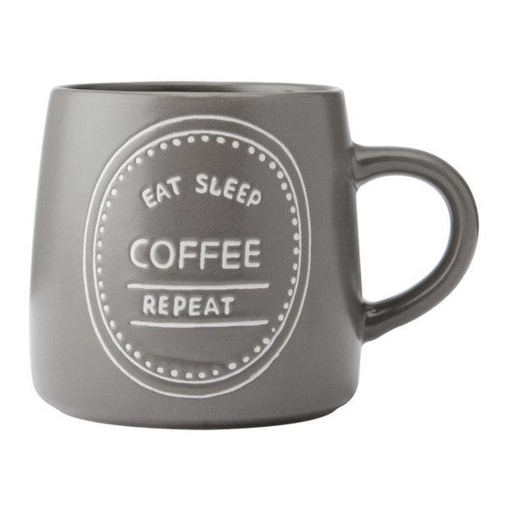 Kubek kamionkowy Eat Sleep Coffee Repeat Mikasa – brązowy, 400 ml